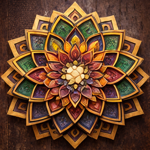 Mandalas en bois multi-strates